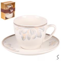 Фото Чашка Floral с блюдцем Stenson R34230-2 230 мл  - Магазин MASMART