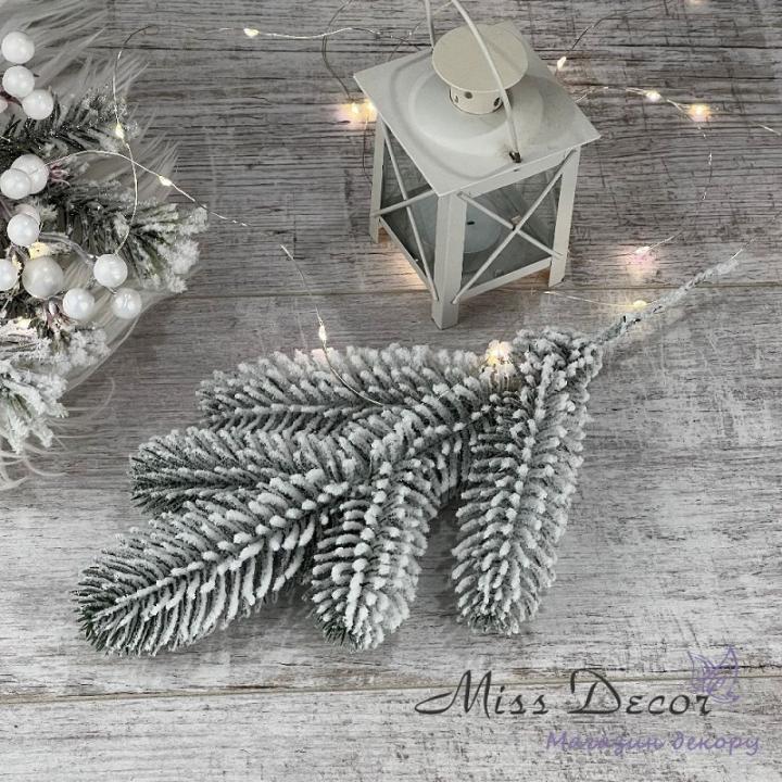 Фото Штучна ялинова гілочка засніжена 30см MissDecor D-3959 - Магазин MASMART