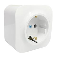 Фото Розетка одинарная с заземлением AWM DARA белая  - Магазин MASMART