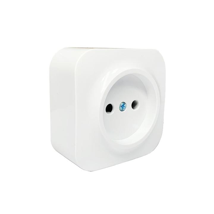Фото Розетка одинарна без заземлення AWM DARA біла - Магазин MASMART