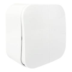 Фото Вимикач двоклавішний AWM DARA білий  - Магазин MASMART