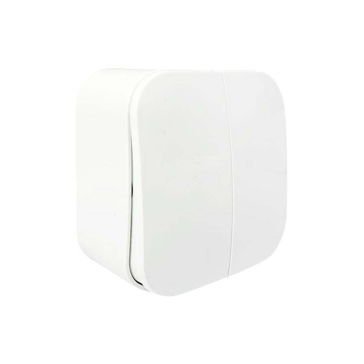 Фото Вимикач двоклавішний AWM DARA білий - Магазин MASMART