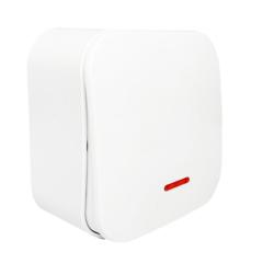 Фото Вимикач одинарний з підсвіткою AWM DARA білий  - Магазин MASMART