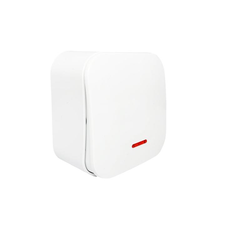 Фото Вимикач одинарний з підсвіткою AWM DARA білий - Магазин MASMART