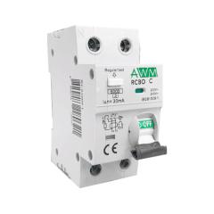 Фото Дифавтомат AWM 1р+N 20А С 30мА, 2м  - Магазин MASMART