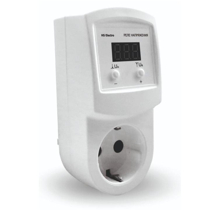 Фото Реле напряжения HS Electro УКН-16Р в розетку 2,5 кВт - Магазин MASMART