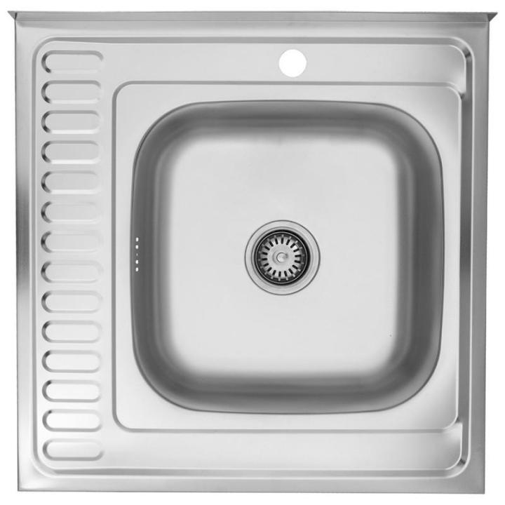 Фото Кухонна мийка накладна Kroner KRP Dekor - 6060R (0,6 мм) - Магазин MASMART