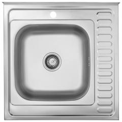 Фото Кухонна мийка накладна Kroner KRP Dekor - 6060L (0,6 мм)  - Магазин MASMART