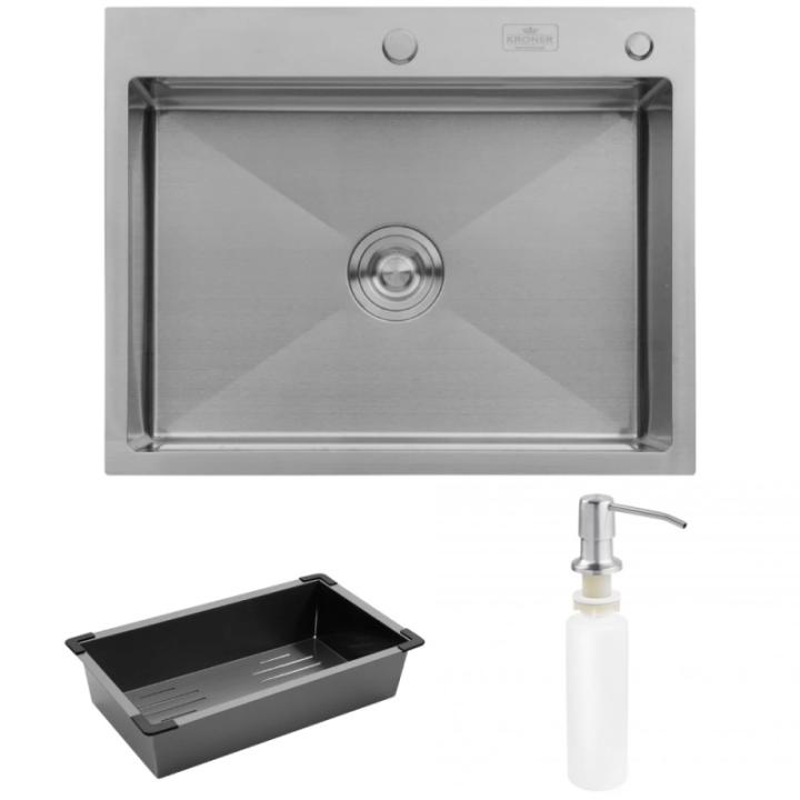 Фото Кухонная мойка Kroner KRP Geburstet - 6350HM  - Магазин MASMART