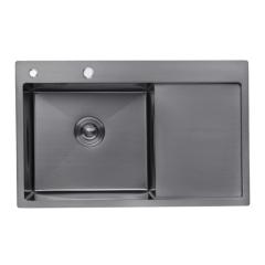 Фото Кухонная мойка Kroner KRP PVD Schwarze-7849LHM  - Магазин MASMART