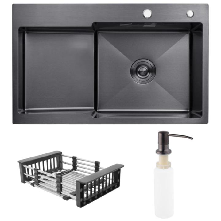 Фото Кухонна мийка Kroner KRP PVD Schwarze - 7848RHM  - Магазин MASMART