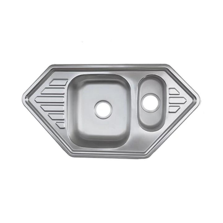 Фото Кухонная мойка Platinum 9550 D (сатин) (0,8 мм) - Магазин MASMART