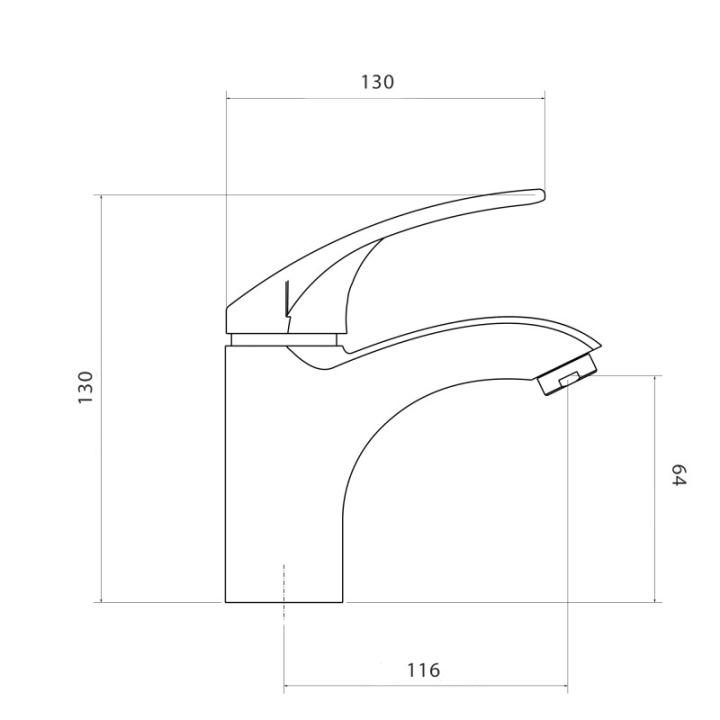 Фото Змішувач для умивальника Lidz Mars 001F (k40) LDMAR001CRM34871  - Магазин MASMART