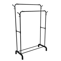 Фото Вішалка-стійка для одягу подвійна 110х40х150см R88772 чорна  - Магазин MASMART