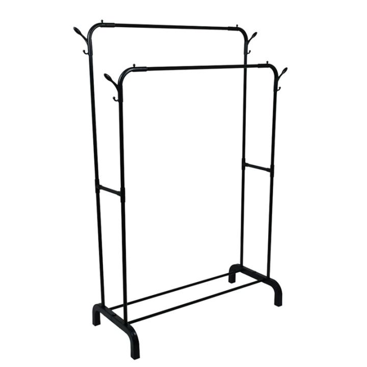 Фото Вішалка-стійка для одягу подвійна 110х40х150см R88772 чорна - Магазин MASMART
