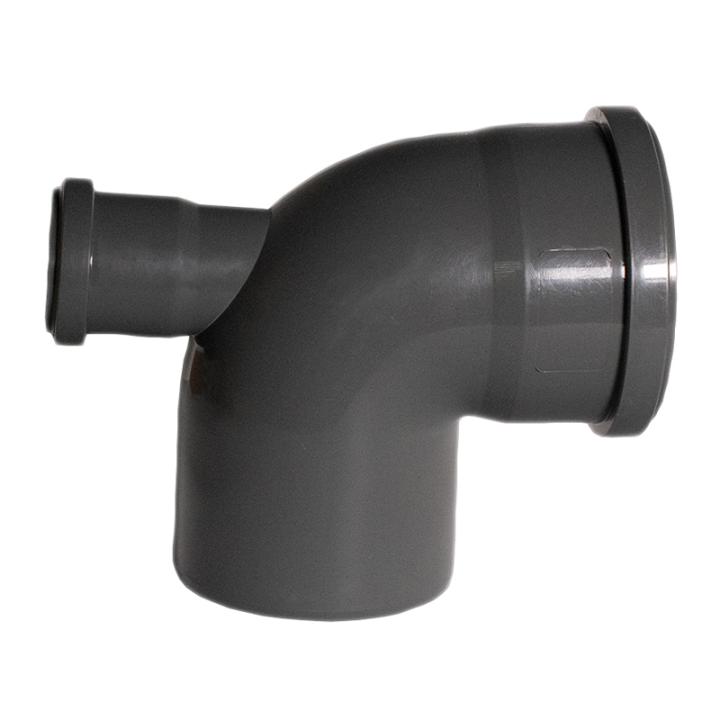 Фото Коліно каналізаційне складне Reiger Ø110х90°/50х90° назад - Магазин MASMART