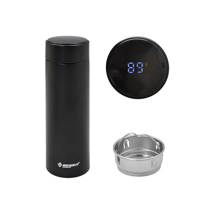 Фото Термос с индикатором температуры Stenson МТ-3566BL Black 450 мл - Магазин MASMART