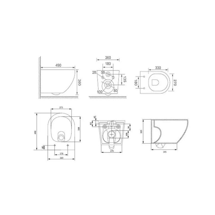 Фото Унітаз підвісний Cersanit Desse Vortex C502 з сидінням Soft Close дюропласт  - Магазин MASMART