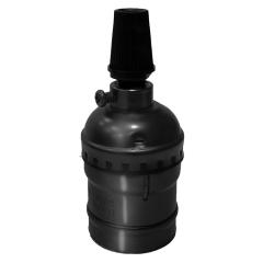 Фото Патрон декоративный Е27 алюминий-жемчужно-черный 4А...  - Магазин MASMART