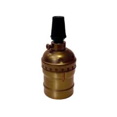 Фото Патрон декоративний Е27 алюміній-золото 4А (65-35-01)  - Магазин MASMART