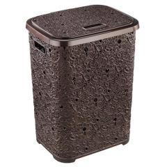 Фото Корзина для белья Ажур 67л коричневая  - Магазин MASMART