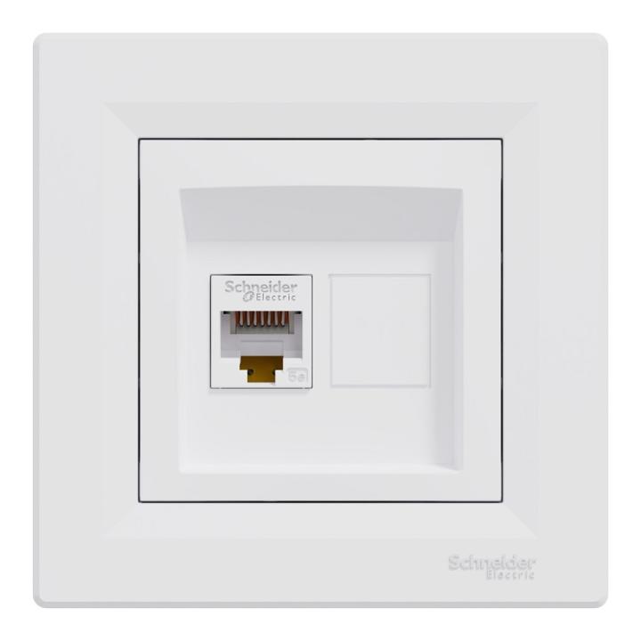 Фото Розетка комп'ютерна RJ45 cat.5e UTP Schneider Asfora EPH4300121 біла - Магазин MASMART
