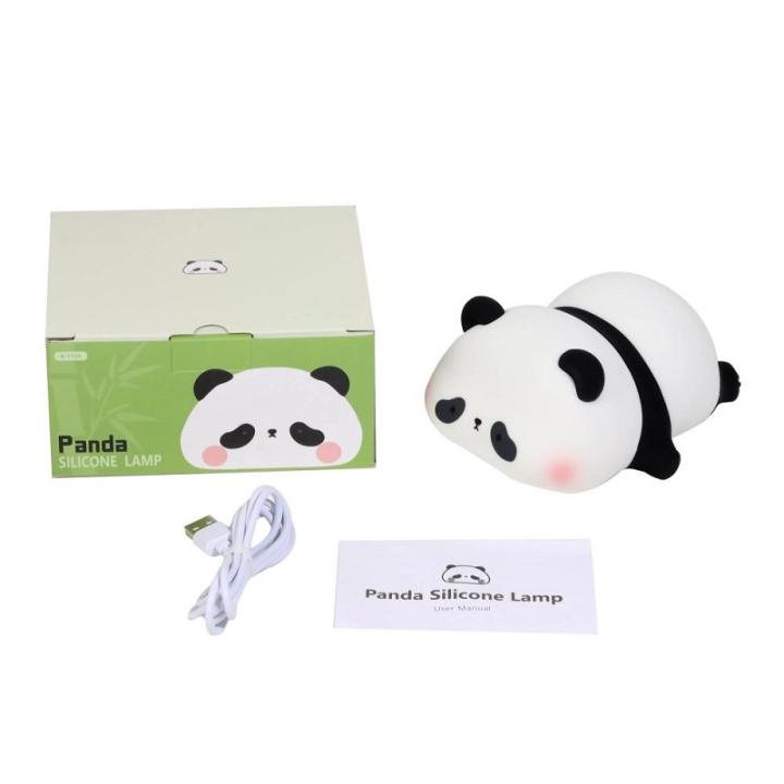 Фото Силиконовый ночник Sirius Панда лежащая с сенсорным управлением от USB  - Магазин MASMART