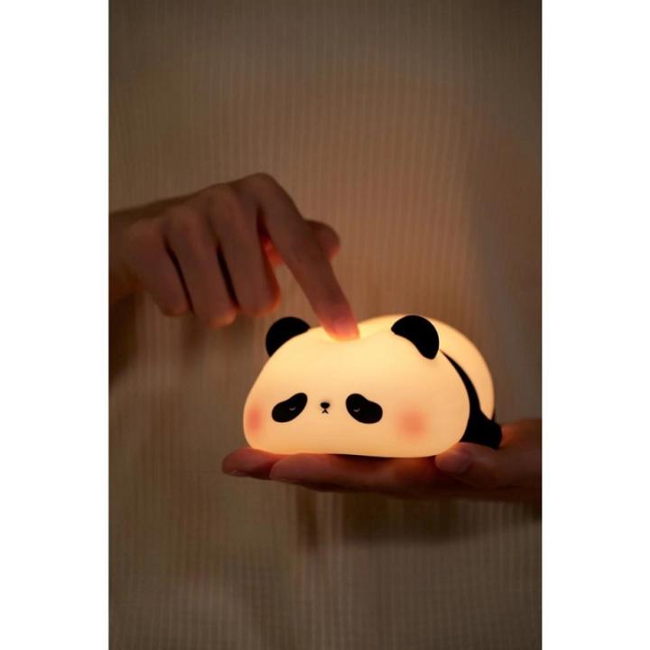 Фото Силиконовый ночник Sirius Панда лежащая с сенсорным управлением от USB  - Магазин MASMART