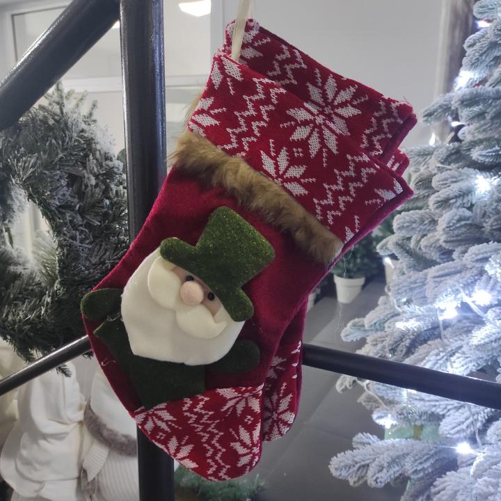 Фото Новорічна шкарпетка для подарунків 36 см R95818 - Магазин MASMART