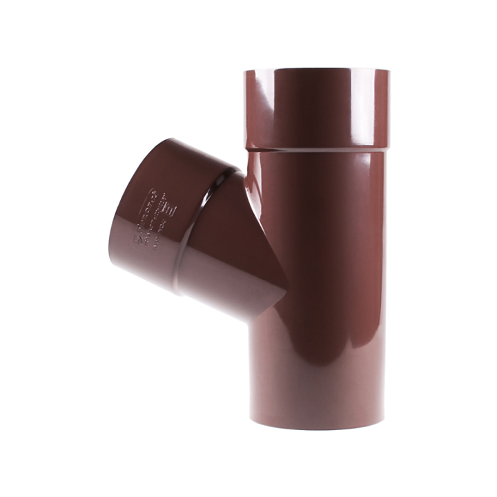 Фото Трійник 75/75/67° Profil 75 мм коричневий (90/75) - Магазин MASMART