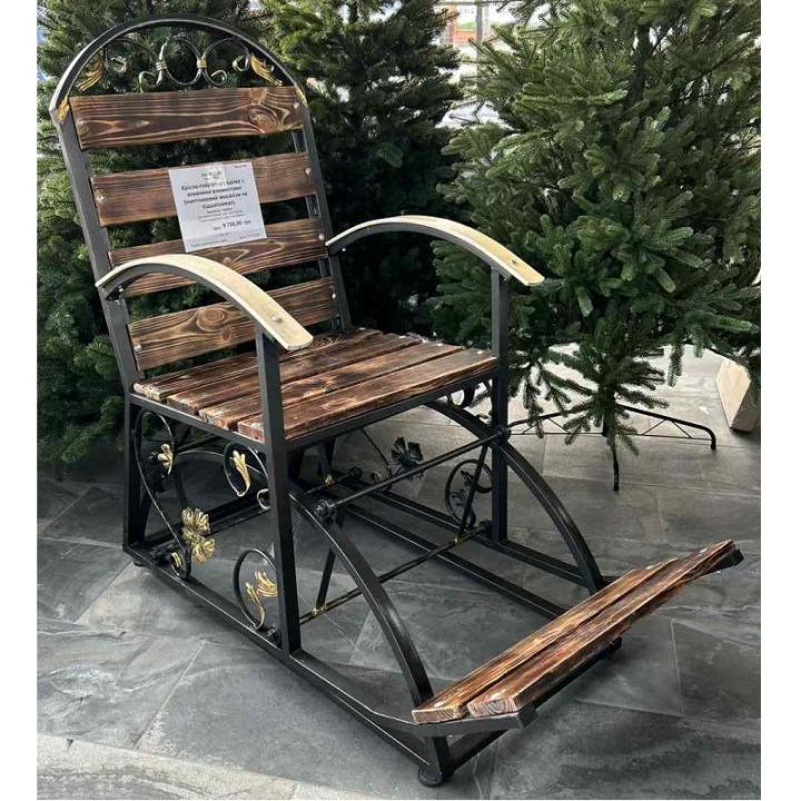 Фото Крісло-гойдалка садова з кованими елементами (маятниковий механізм на підшипниках)  - Магазин MASMART