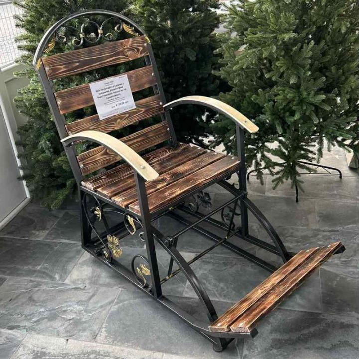 Фото Крісло-гойдалка садова з кованими елементами (маятниковий механізм на підшипниках)  - Магазин MASMART