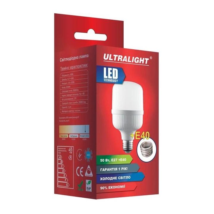 Фото Лампа LED Ultralight T140 50W N E27 с переходником на E40 - Магазин MASMART
