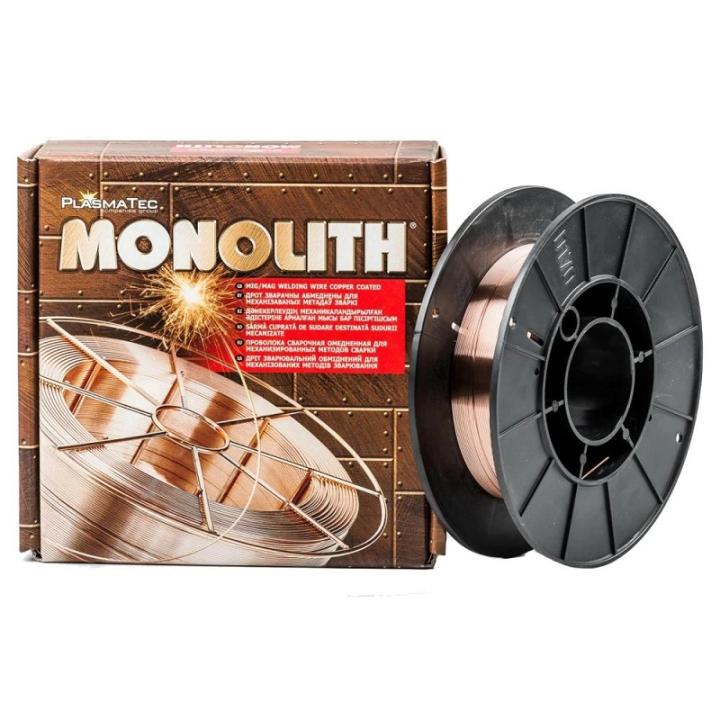 Фото Проволока сварочная 0,8 мм Monolith с омедненной поверхностью G4Si1 Св-08Г2С (1кг) - Магазин MASMART