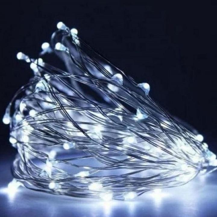 Фото Гирлянда LED 5м капли росы на батарейках и USB 100LED белая  - Магазин MASMART