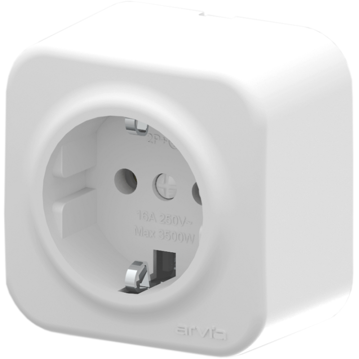 Фото Розетка одинарна із заземленням Arvia Aria білий - Магазин MASMART