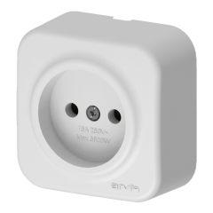 Фото Розетка одинарна без заземлення Arvia Aria білий  - Магазин MASMART