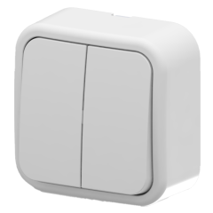 Фото Выключатель двухклавишный Arvia Aria белый  - Магазин MASMART