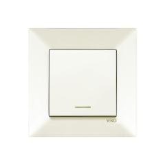 Фото Вимикач одноклавішний з підсвіткою VIKO Meridian крем  - Магазин MASMART