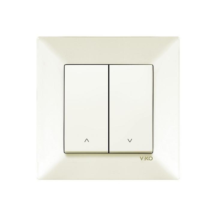 Фото Вимикач двоклавішний прохідний VIKO Meridian крем - Магазин MASMART