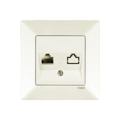 Фото Розетка комп'ютерна VIKO Meridian крем (90970232-WH)  - Магазин MASMART