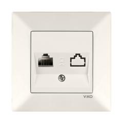 Фото Розетка телефонна RJ11 VIKO Meridian крем  - Магазин MASMART