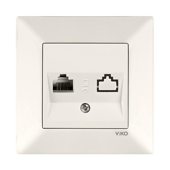 Фото Розетка телефонна RJ11 VIKO Meridian крем - Магазин MASMART