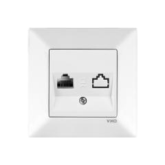 Фото Розетка компьютерная VIKO Meridian белая (90970032-WH)  - Магазин MASMART