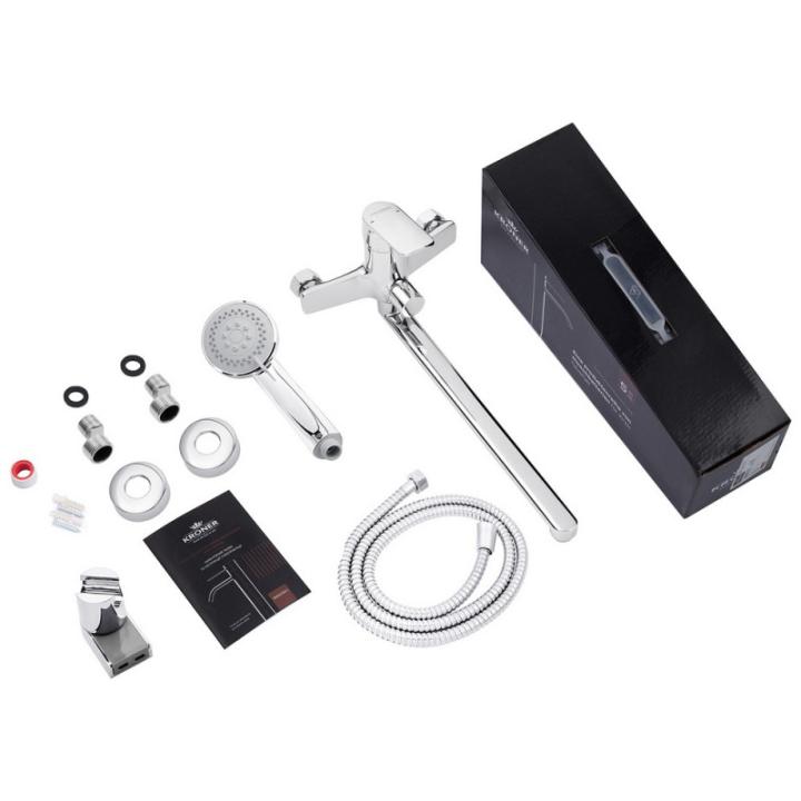 Фото Смеситель для ванны Kroner KRP Dorn-C070 с длинным отливом  - Магазин MASMART