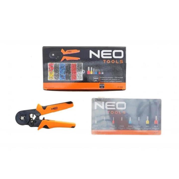 Фото Кліщі для обтискання кінцеві 205мм NEO Tools 01-562 (+1200 гільз) - Магазин MASMART
