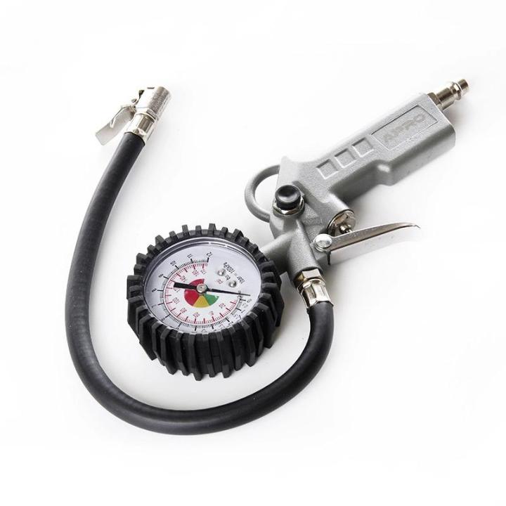 Фото Пистолет для подкачки колес пневматический с манометром APRO 85-200л/мин 12бар (850080)  - Магазин MASMART