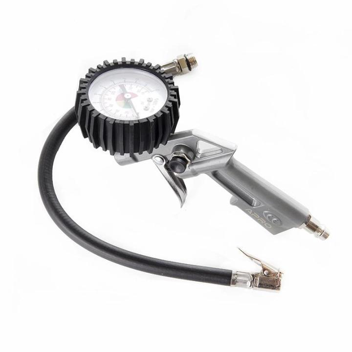 Фото Пистолет для подкачки колес пневматический с манометром APRO 85-200л/мин 12бар (850082)  - Магазин MASMART