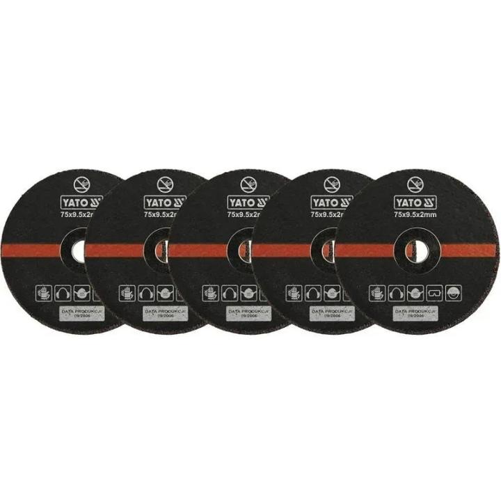 Фото Круг отрезной по металлу 75х2,0х9,5 YATO YT-0994 (уп.5 шт) - Магазин MASMART