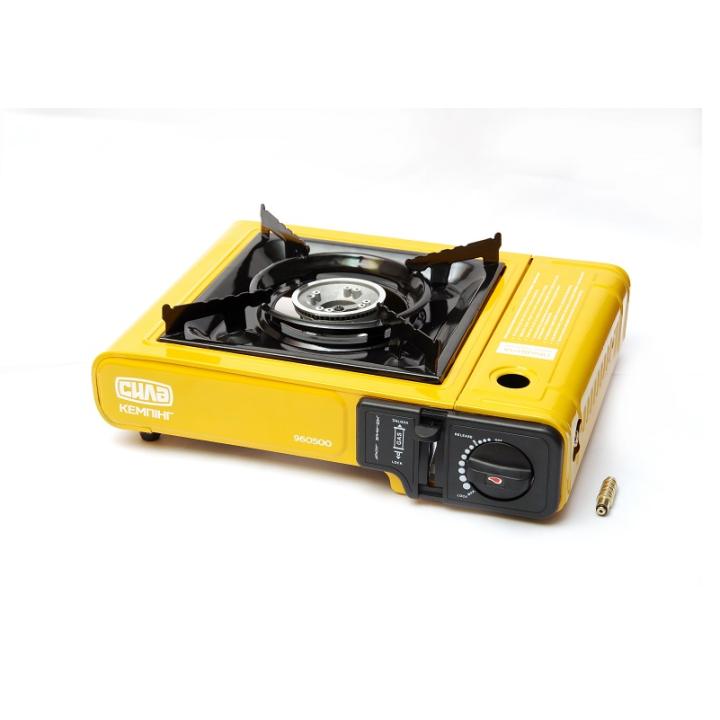 Фото Плита газова одноконфорочна з п'єзопідпалювачем та перехідником (кейс) СИЛА - Магазин MASMART